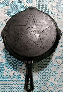 Antique Rare Lodge Hammered Cast Iron 4 In 1 Hinged Skillet / Deep Fryer #2K