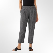 Eileen Fisher Hemp Cotton Grid Tapered Pant Ankle Relaxed Fit Size 2X