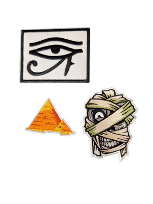 Ancient Egypt - 3 Pack Iron On patches Sew On transfer Badge's - 3 Patch Bundle