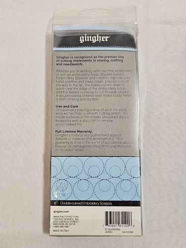 Gingher Applique da Ricamo Doppia Curva e Forbici Monogramma 6" - Foto 3 di 10