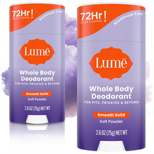 Lume Whole Body Deodorant - Solid Stick - 2.6 Oz, 2 Pk Soft Powder
