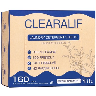 CLEARALIF Laundry Detergent Sheets Up to 160 Loads, Fresh Linen - Great For T...