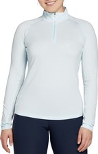 Walter Hagen Women's Performance 11 UV Suncover 1/4 Zip, XL, Cyan Glass Blue