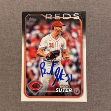 BRENT SUTER Signed Autograph 2024 Topps Update Series Card Cincinnati Reds #US78