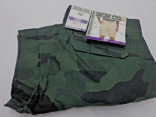 Iron Co  Stretch Cargo Shorts Regular Fit Cotton Blend Jungle Camo Size 36
