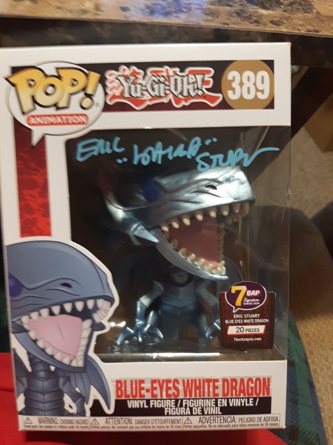 ERIC STUART SIGNED BLUE-EYES WHITE DRAGON FUNKO POP #389 ( 1