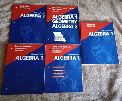 5 Algebra 1 Books 2 Teacher Workbooks, Solution Key,Investigations,Test Practice