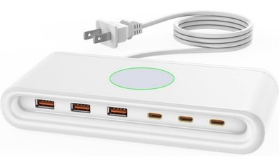 USB Charging Station for Multiple Devices with 6-Ports (Single-Port PD65W and...