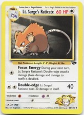 Lt. Surge's Raticate 53/132 Uncommon Gym Challenge Pokemon Unlimited Near Mint