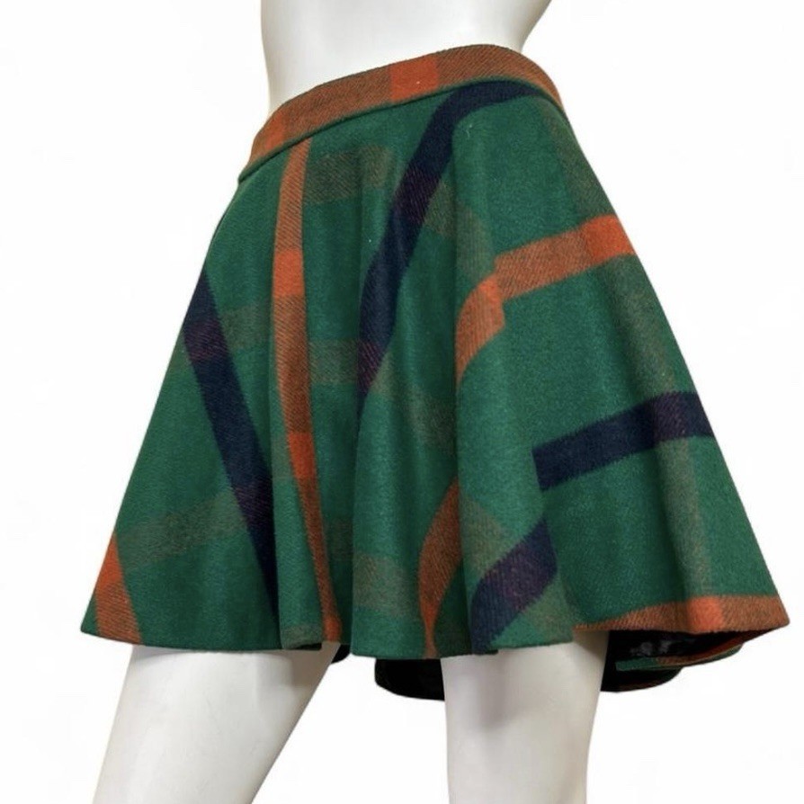 Green Plaid Mini Skirt Size Xl Preppy Grunge Gothic