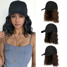 Women Baseball Cap Hat Wig Hairpiece with Short Curly Casual Daily Wear Dating