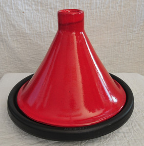Vintage Le Creuset Cast Iron Stoneware Morocan Tagine 12" Red "Good Used Cond."