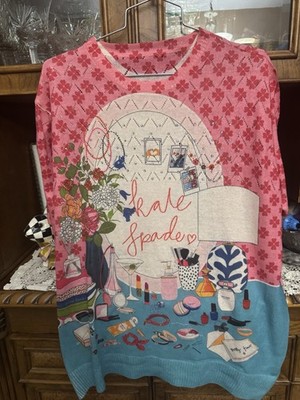Kate Spade Makeup Sweater With Rhinestones Size 2XL euc valentines