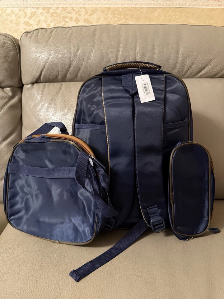 "Juego de mochila Capybara de 16"" 3 piezas con azul marino claro (mochila + lonchera + estuche para lápices)" Foto 3 de 3