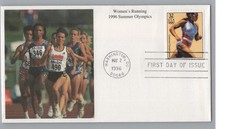 1996 Summer Olympics Women s Running Mystic Stamp Co First Day Cover FDC USA 32¢