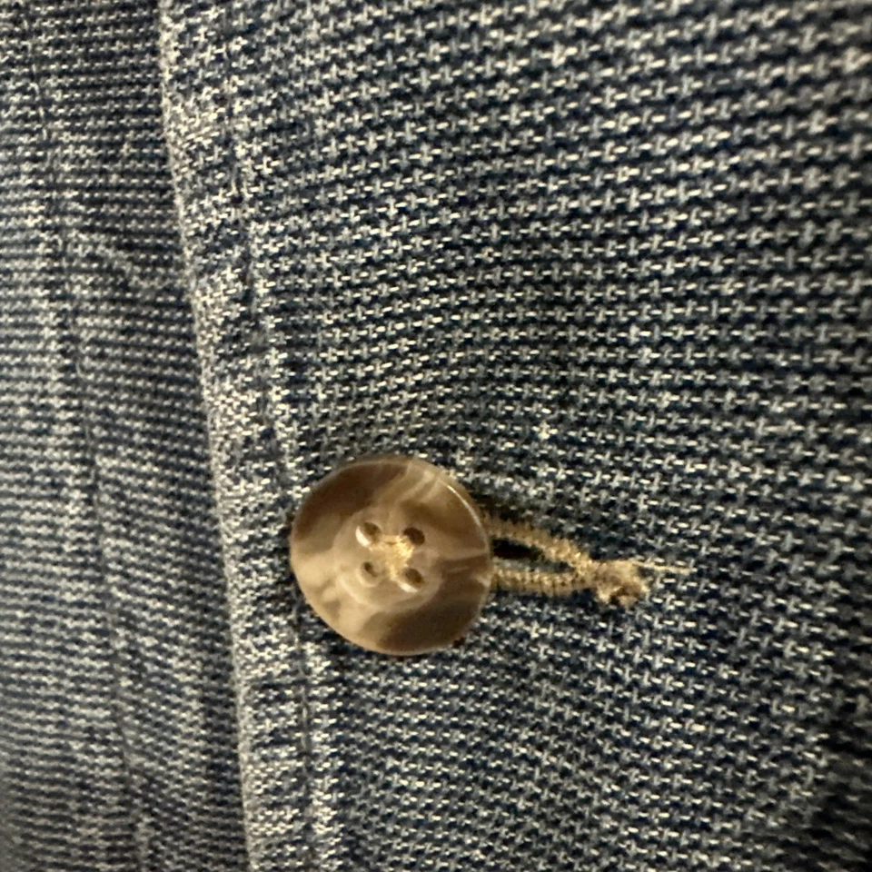 Denim Chore Barn Coat Men’s Size Medium 90s Blue Cotton Utility Jacket - Image 4 of 4