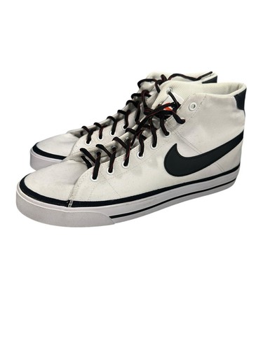 Nike Court Legacy Canvas Mid White Black DD0162-100 Men’s Size 10.5