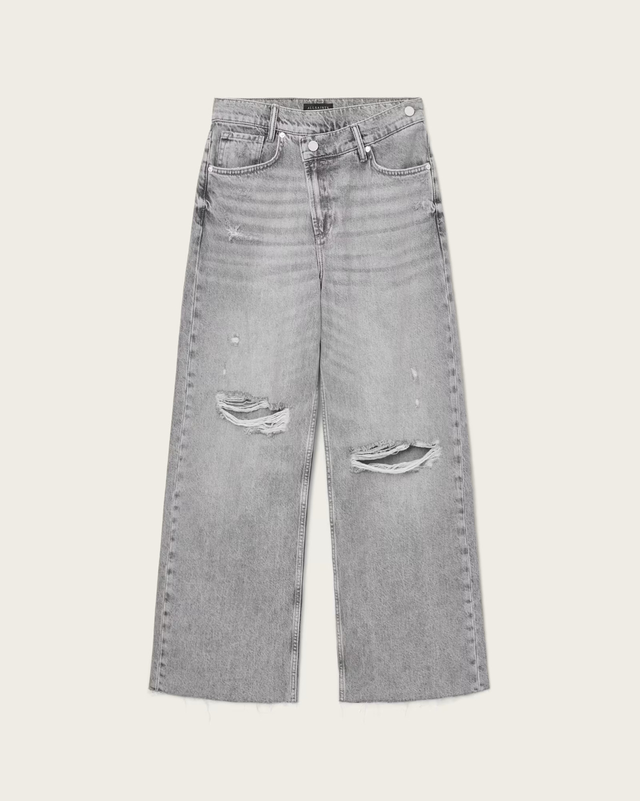 All Saints Aki Crossover Wide Leg Jeans - Washed Grey - RRP £180 image 7