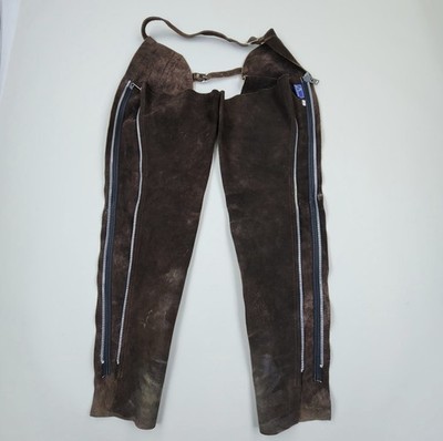 Chaps En Daim Véritable Cuir Marron – Barnstable Riding – Taille L – Fabriqués USA
