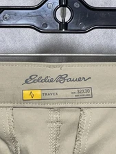 Eddie Bauer Pants Men 32X30 Beige Travex Horizon Guide Tech Golf Performance UPF