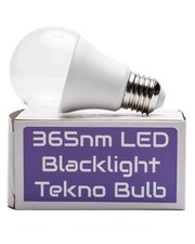 LED 365nm Blacklight Bulb 12W A60 Base UV Light for Glow Parties Detection NEW