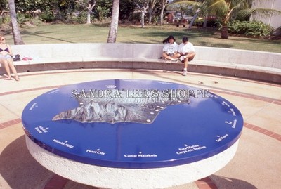 1990s Slide Relief Map West Arizona Memorial Visitors Center Hawaii #12069
