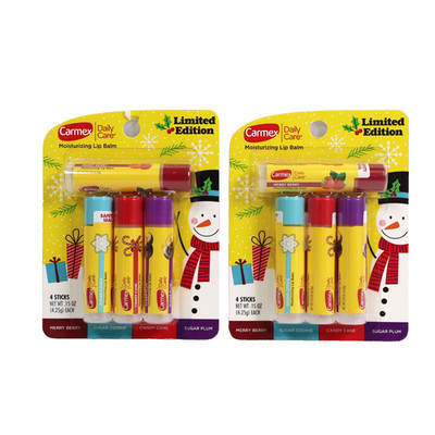2 PACK Carmex Daily Care Moisturizing Lip Balm Limited Edition 4 Sticks Each