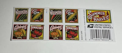 #ad #ad Authentic REAL USPS MADE IN USA Summer Harvest Booklet Pane of 20 Forever Stamps $11.99