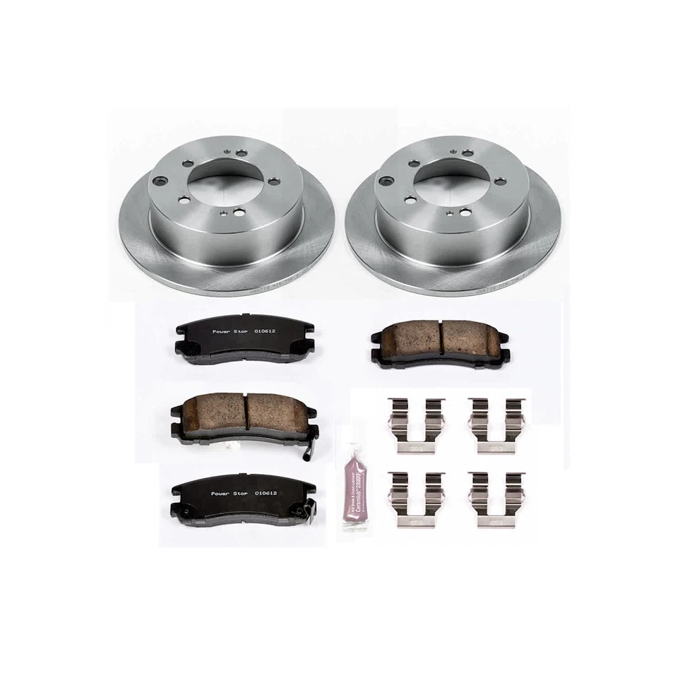 Conjunto de 2 rodas KOE1203 Powerstop disco de freio e kits de pastilhas cupê traseiro para Sebring - Imagem 4 de 4