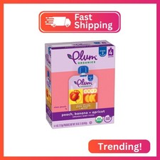Plum Organics Peach, Banana  Apricot, 6 Months - Organic Fruit and Veggie Baby