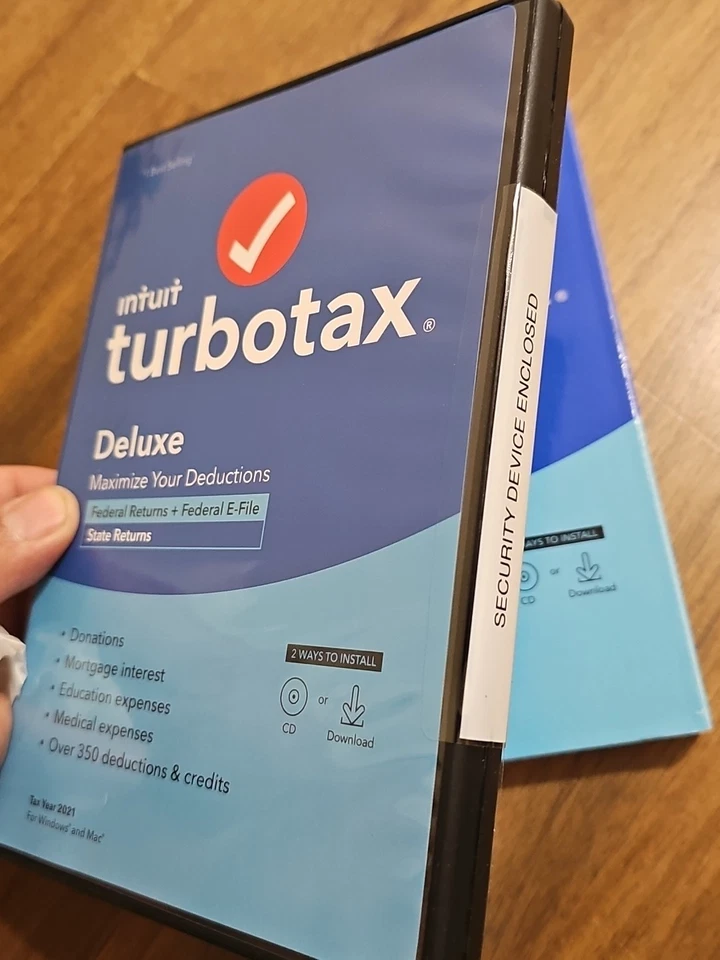 TurboTax Deluxe State And Federal 2021 Tax Software - Physical Disc (NEW) - Image 3 of 3