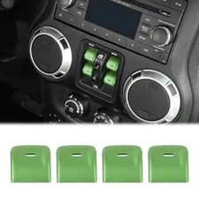 Window Control Switch Button Cover, 4Pcs Aluminum Alloy Window Sw Color: Green