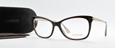 Occhiali Tom Ford TF5353 050 52-15 140 Cat Eye marrone strisce oro lucido custodia S