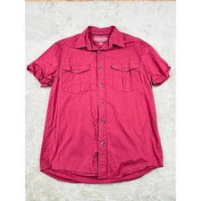 Magellan Sportswear Red Short Sleeve Button Down Shirt Mens Casual Medium