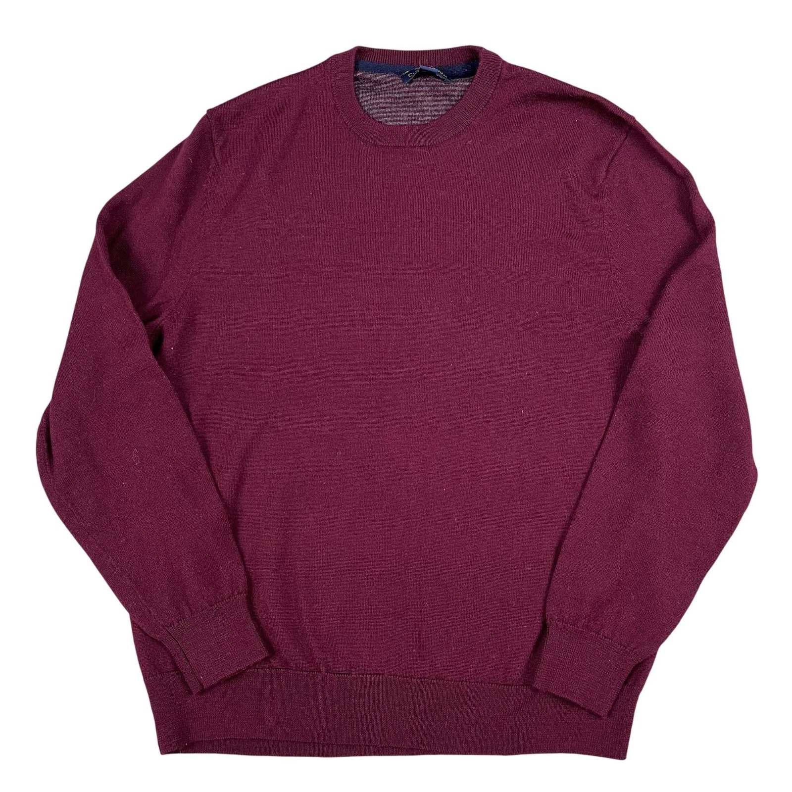 Club Room Mens Wool Blend Burgundy Pullover Sweater Sz Medium