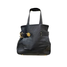 Marc Jacob’s Shoulder Bag Black Leather Gold Buckle 015RE06