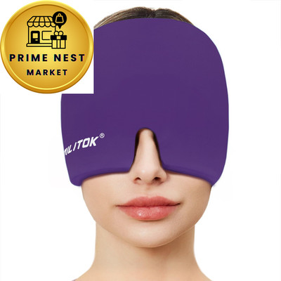 EXQUISLIFE Migraine Headache Relief Cap, Gel Ice One Size Fits Most, Purple