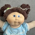 VTG 1982 Cabbage Patch Kids Doll 16" Brown Hair Blue Eyes Coleco