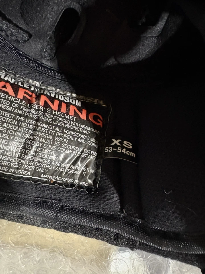 Casco Harley Davidson 2003 100 aniversario 1/2 negro de lujo talla XS NOS Foto 3 de 4