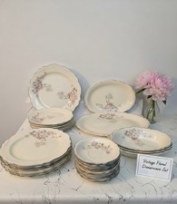 Vintage Homer Laughlin Virginia Rose 30-Piece Dinnerware Set Floral Pattern