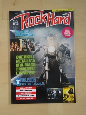 Rock Hard Nr. 54 mit Poster, Oktober 1991, Magazin, Judas Priest, Metallica