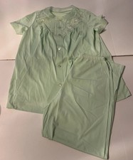 Vintage Shadow Line 2 Piece Pastel Green Pajama Set