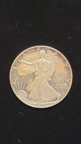 1986-S American Silver Eagle Proof 1 oz.      Strike Error Rim Variation