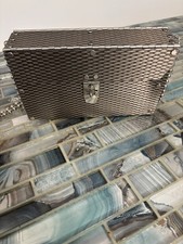 Vintage Metal And Leather Purse With Latch Closure
