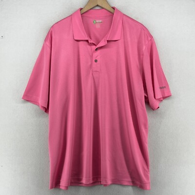IZOD Shirt Men 2XL Polo Golf XTreme Function Check Performance Short Sleeve Pink