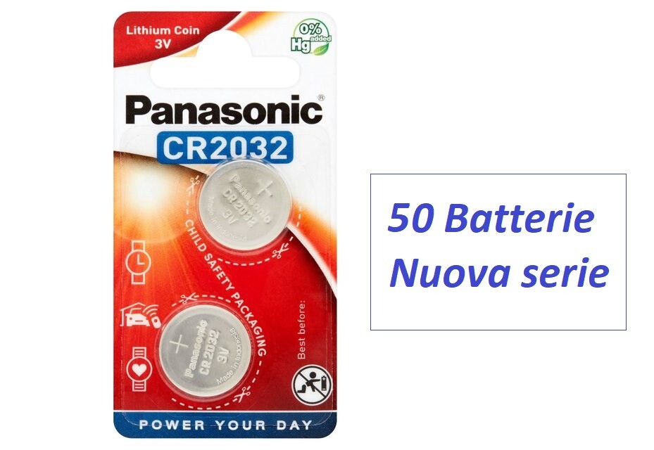 50 pile batterie CR2032  CR 2032 Litio PANASONIC  3Volt