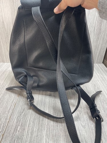 Street Level Vintage Black Leather Lined Brown Backpack Style Handbag - Picture 8 of 17