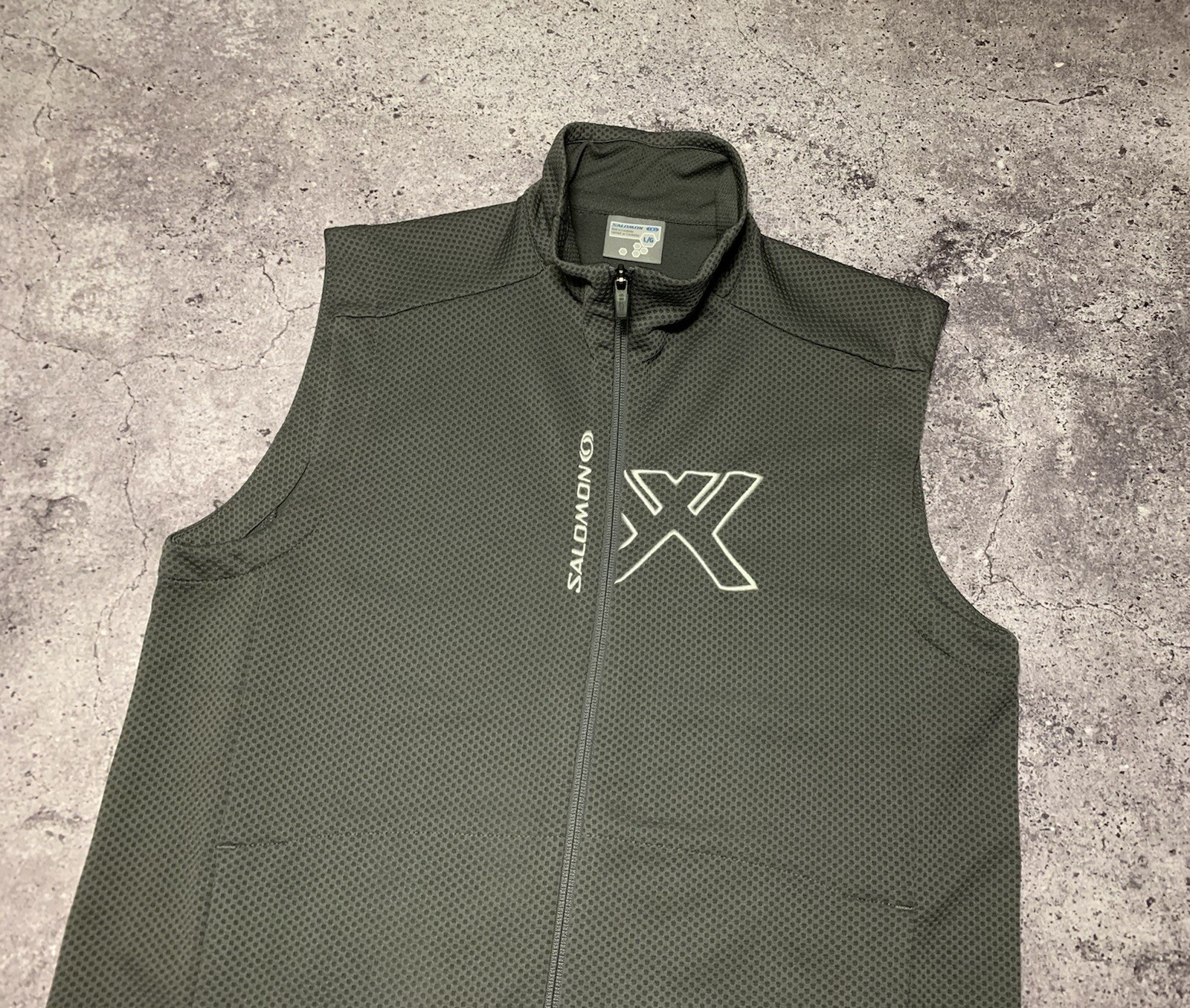 Gilet Salomon vintage uomo grigio full zip leggero taglia large