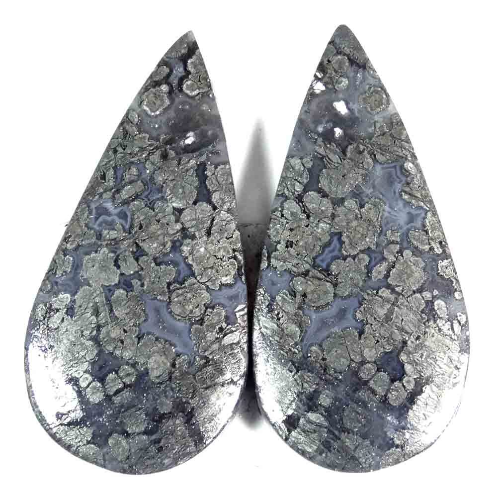 29.20Cts. 13X27X4mm 100% Natural Royal Marcasite Pear cab 29.20Cts. 13X27X4mm 100% Natural Royal Marcasite Pear cab