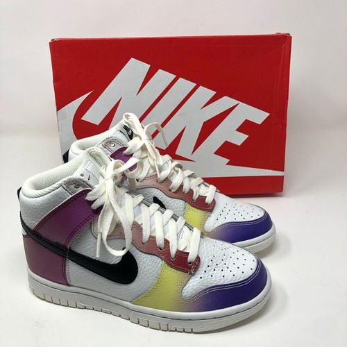 Nike Dunk High Summit Sneakers Bianco Nero Donna 5 Sfumature Multicolore Scarpe - Foto 2 di 17